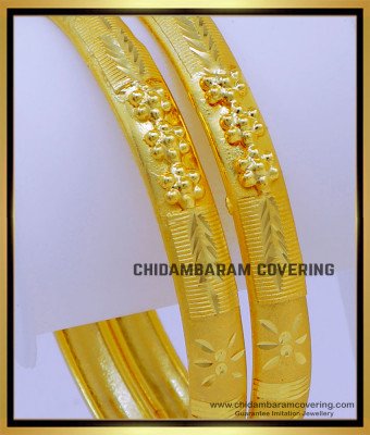 BNG744 - 2.6 Size 2 Gram Gold Daily Wear Gold Bangles Design for Ladies 