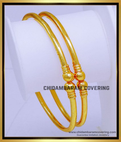 BNG764 - 2.4 Size 1 Gram Gold Women Gold Kappu Bangles for Daily Use 