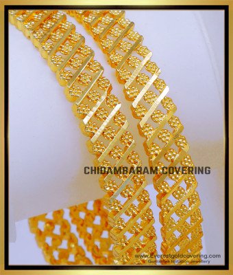 BNG803 - 2.4 Size Bridal Wear Gold Design 1 Gram Gold Bangles Set