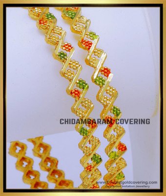 BNG804 - 2.8 New Model Gold Look Thin Enamel Bangles for Women