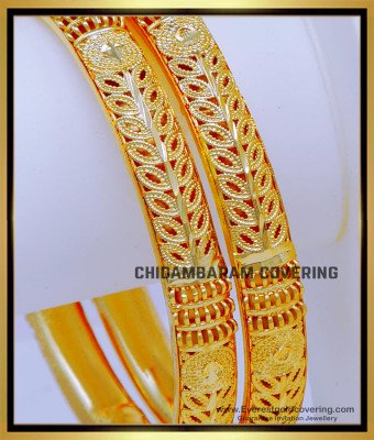 BNG823 - 2.8 Size Gold Pattern Gold Plated Bangles for Daily Use