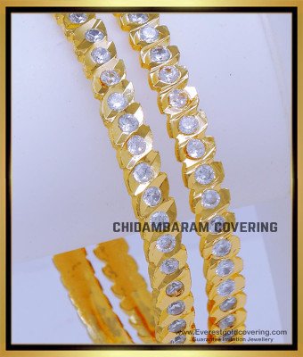 BNG837 - 2.8 First Quality Impon Stone Gold Bangle Design Latest