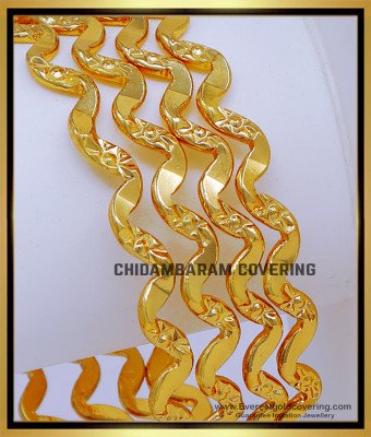 BNG874 - 2.8 Traditional Gold Model Zig-Zag Bangles for Daily Use