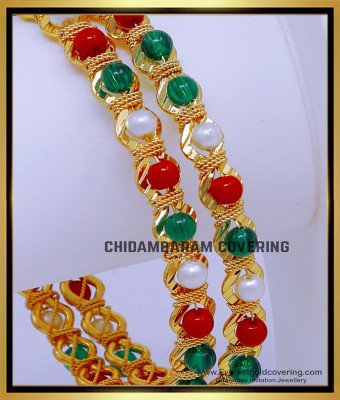 BNG883 - 2.8 Latest Gold Plated Colorful Beads Bangles for Women