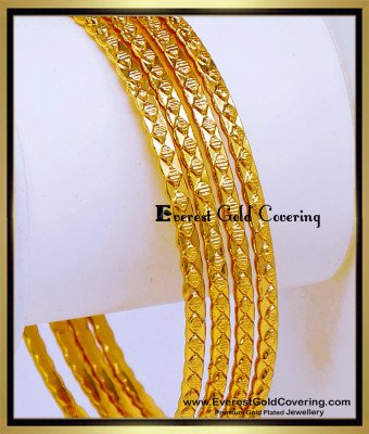 BNG925 - 2.8 New Model 1 Gram Gold Plated Bangles for Daily Use