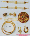 BNS01- Complete Set Bharatanatyam Jewellery with All The 10 Separate Ornaments 