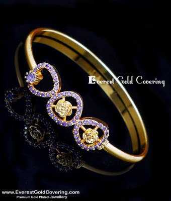 BCT643 - Unique Flower Model Lavender Colour Stone Bracelet Design