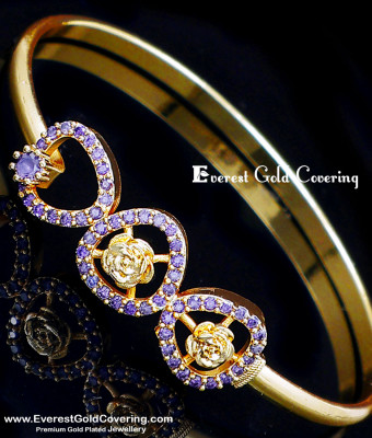 BCT643 - Unique Flower Model Lavender Colour Stone Bracelet Design BCT643 - Unique Flower Model Lavender Colour Stone Bracelet Design
