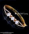 Real Gold Look White Stone Imitation Kada Bracelet Design white atone bangle bracelet design