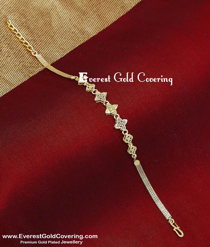 Trendy Gold Forming Without Stone Bracelet for Daily Wear plain chain bracelet for women