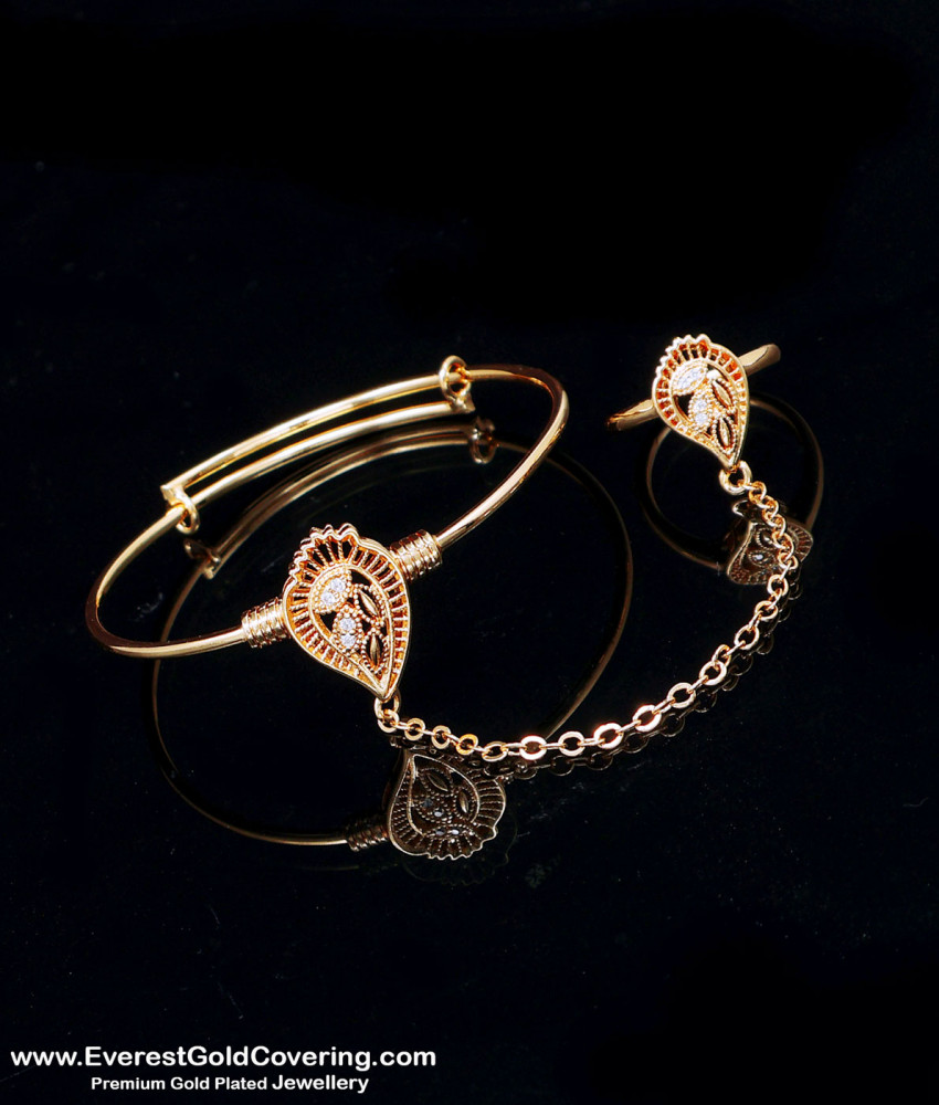 Cute rose gold Adjustable Bracelet with Ring Set for Baby Girl adjustable bracelet bracelet with ring attached gold