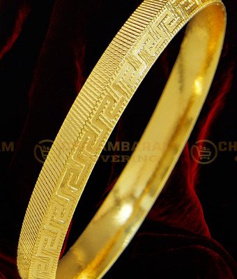 BCT123 - 2.8 Size Buy Latest Daily Use Pure Gold Plated Designer Punjabi Hand Kada Design for Men 