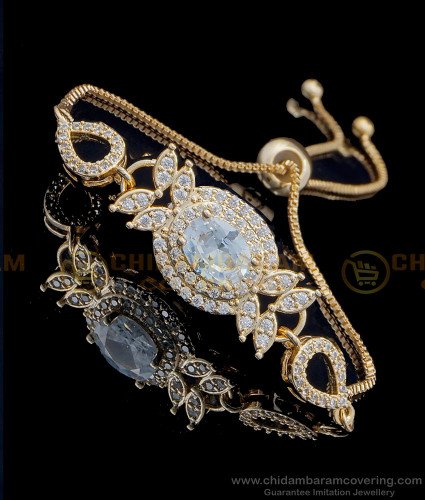 BCT295 - Buy American Diamond Rose Gold Adjustable Bracelet Best Gift for Female  