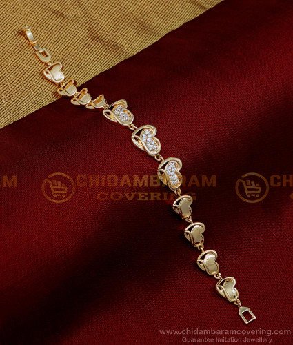 BCT371 - Gorgeous Heart Design Rose Gold Western Bracelet for Ladies