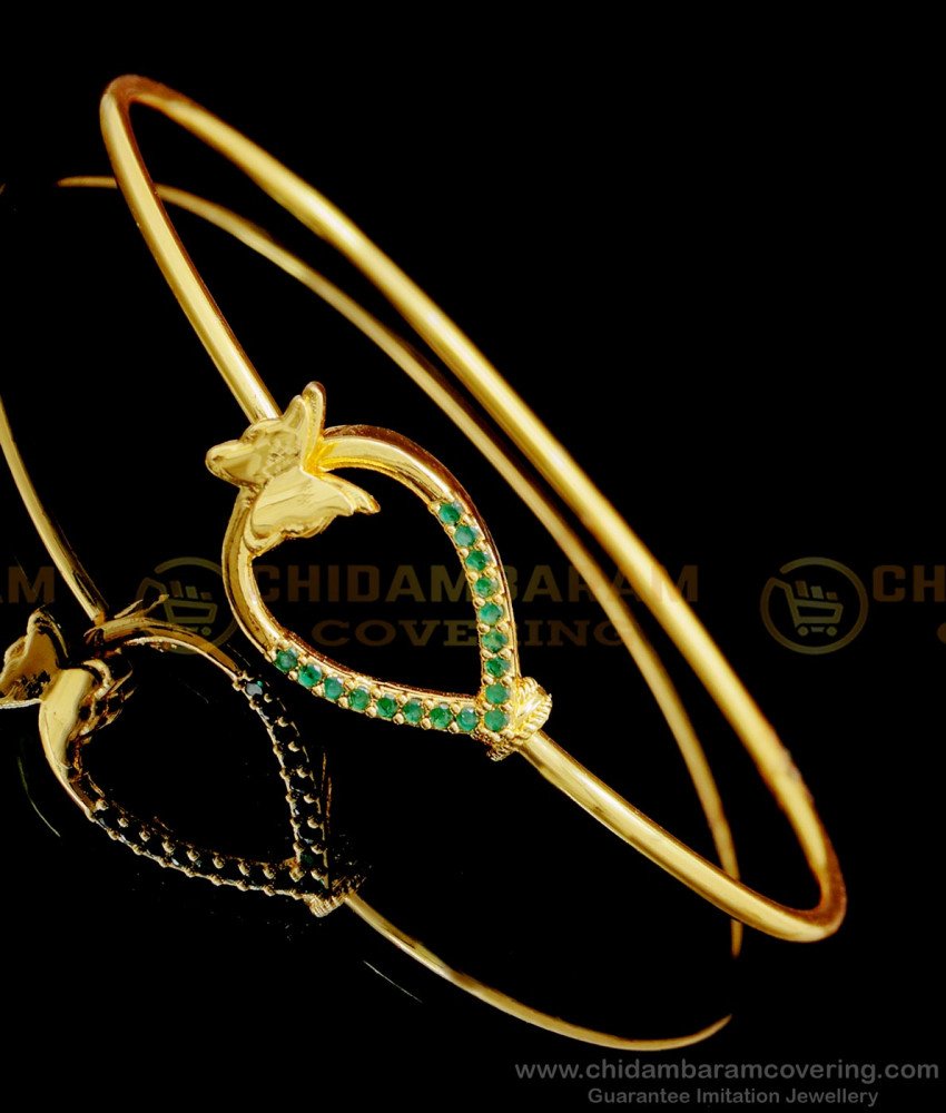 1 Gram Gold Plated Emerald Stone Bracelets for Ladies
