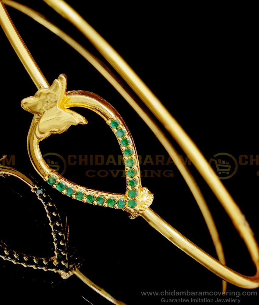1 Gram Gold Plated Emerald Stone Bracelets for Ladies