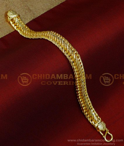 BCT434 - 2 Gram Gold Gents Gold Bracelet New Design Hand Chain for Men