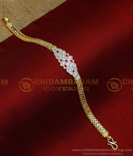 BCT444 - Traditional Gold Design Stone Impon Bracelet for Women