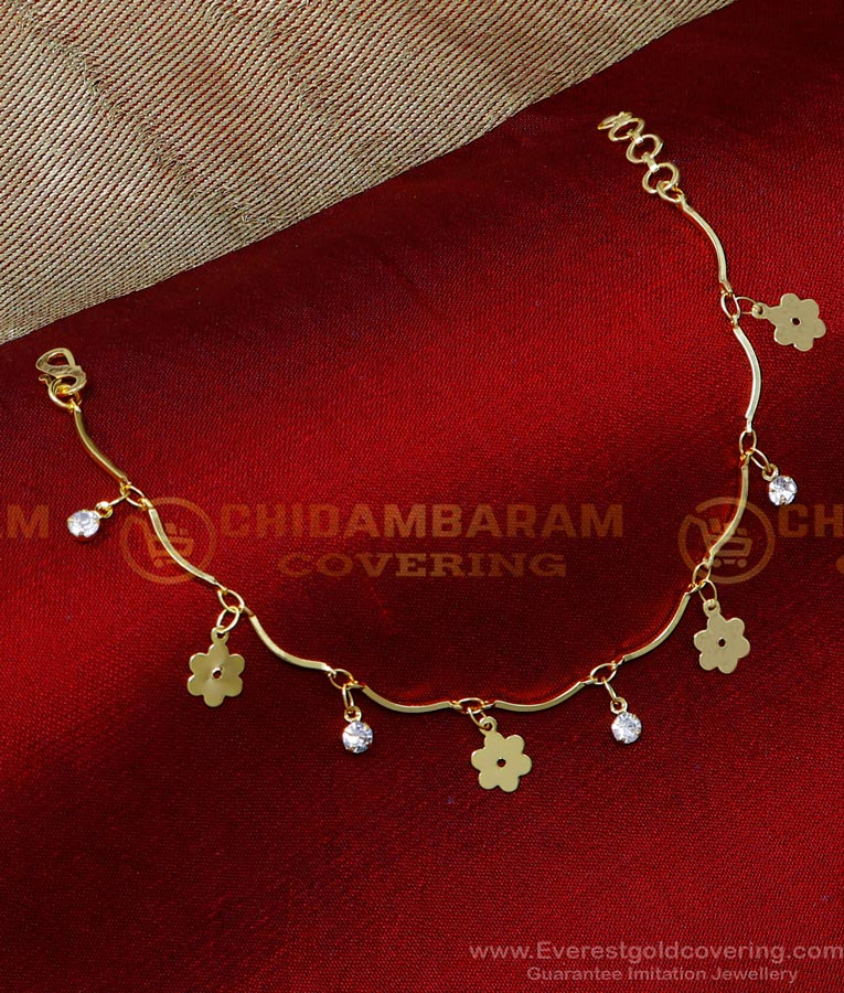 Stylish Hanging White Stone Female Gold Bracelet Designs gold plated bracelet women, bracelet for women artificial, design of bracelet, bracelet for women, bracelet design, design of gold bracelet for female, female gold bracelet designs, Gold Bracelet for women, bracelet for women gold designs, gold plated bracelet