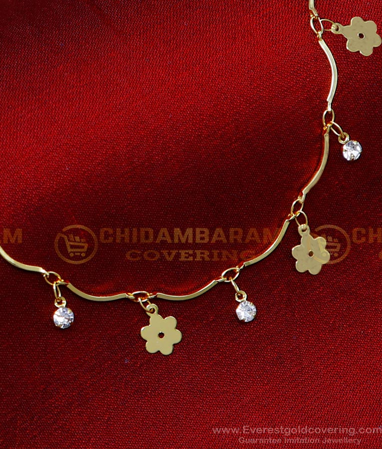 Stylish Hanging White Stone Female Gold Bracelet Designs gold plated bracelet women, bracelet for women artificial, design of bracelet, bracelet for women, bracelet design, design of gold bracelet for female, female gold bracelet designs, Gold Bracelet for women, bracelet for women gold designs, gold plated bracelet