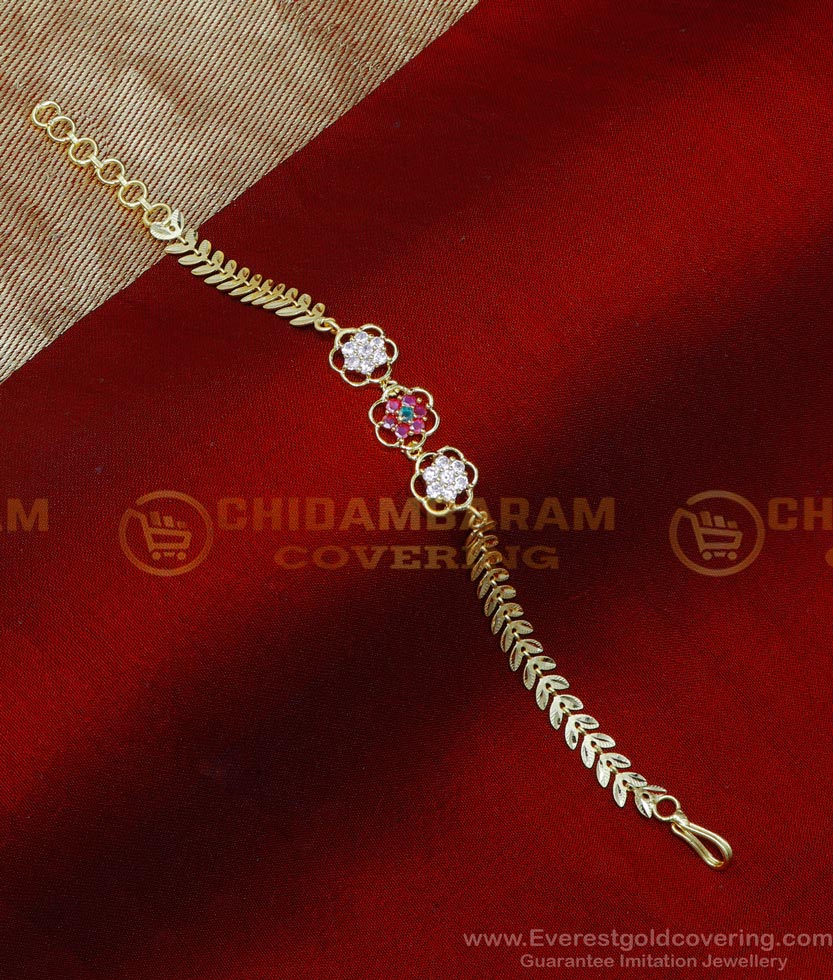 Beautiful Party Wear White and Ruby Stone Bracelet Bracelet, bracelet for women, bracelet for men, bracelet women gold, bracelet of gold, bracelet mehndi design, bracelet new design gold, bracelet for women gold designs, 2 gram gold bracelet for ladies, 2 gram gold jewellery, 2 gram gold jewellery with price