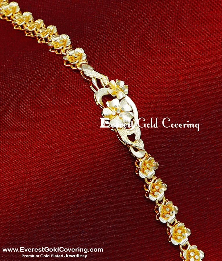 Trendy Flower Model 2 Gram Gold Bracelet for Women flower bracelet gold