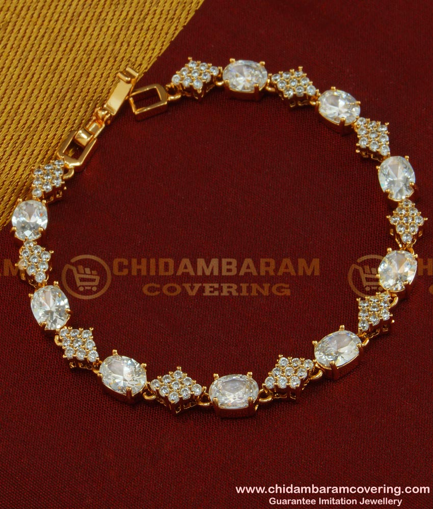 BCT74 - Stylish Modern Real Diamond Design Rose Gold Bracelet Design Imitation Jewellery BCT74 - Stylish Modern Real Diamond Design Rose Gold Bracelet Design Imitation Jewellery