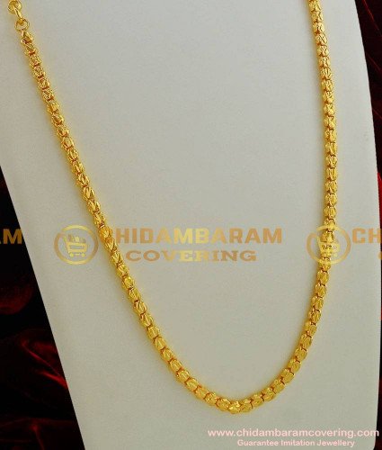 CHN004-LG - 30 inches Gold Plated Jewellery Traditional Box Chain Kumil Design