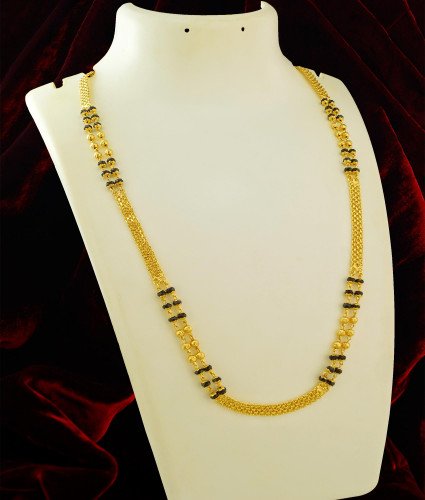CHN030-LG - 30 Inches Long One Gram Gold Two Line Karishma Mangalsutra Chain Online Shopping