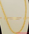 CHN037-LG - 30 Inches Long Gold Balls C - Cutting Gold Plated South Indian Chain Design Online