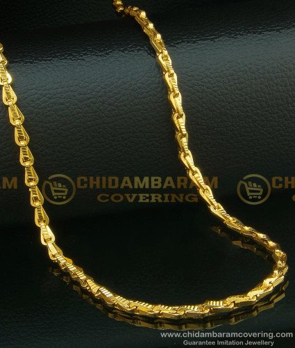 CHN091 - Trendy Wheat Model Gold Chain Design Daily Wear One Gram Gold Plated with Guarantee Chain Online 