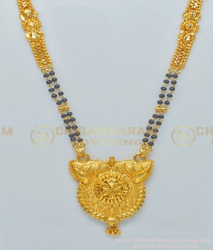 CHN167 - 24 Inches 1 Gram Gold Plated Daily Wear Simple Mangalsutra Latest Design Online 