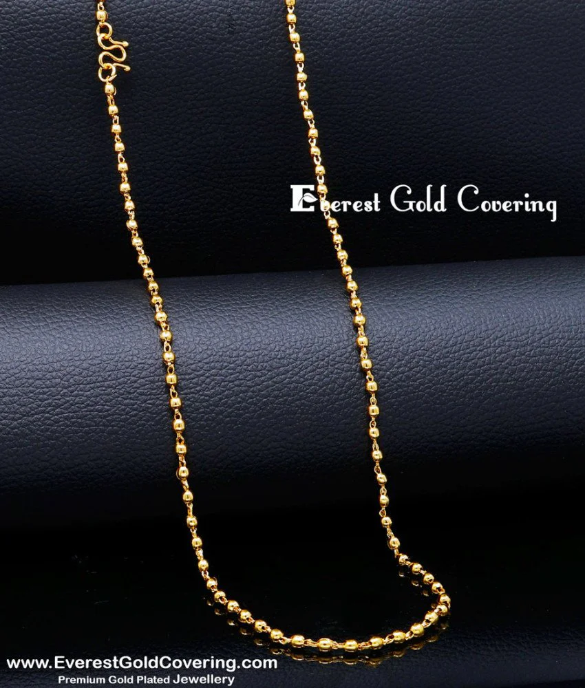Buy Gold Plated Daily Wear Gold Beads Chain Designs Online