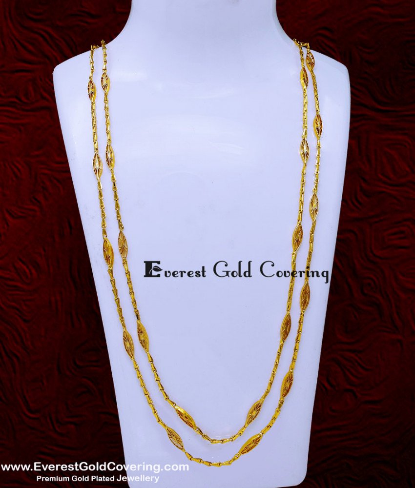 double line chain, double chain necklace, double layer chain, double row chain, double chain model, 2 line gold chain designs, gold 2 line chains, Double thali Chain Designs,
