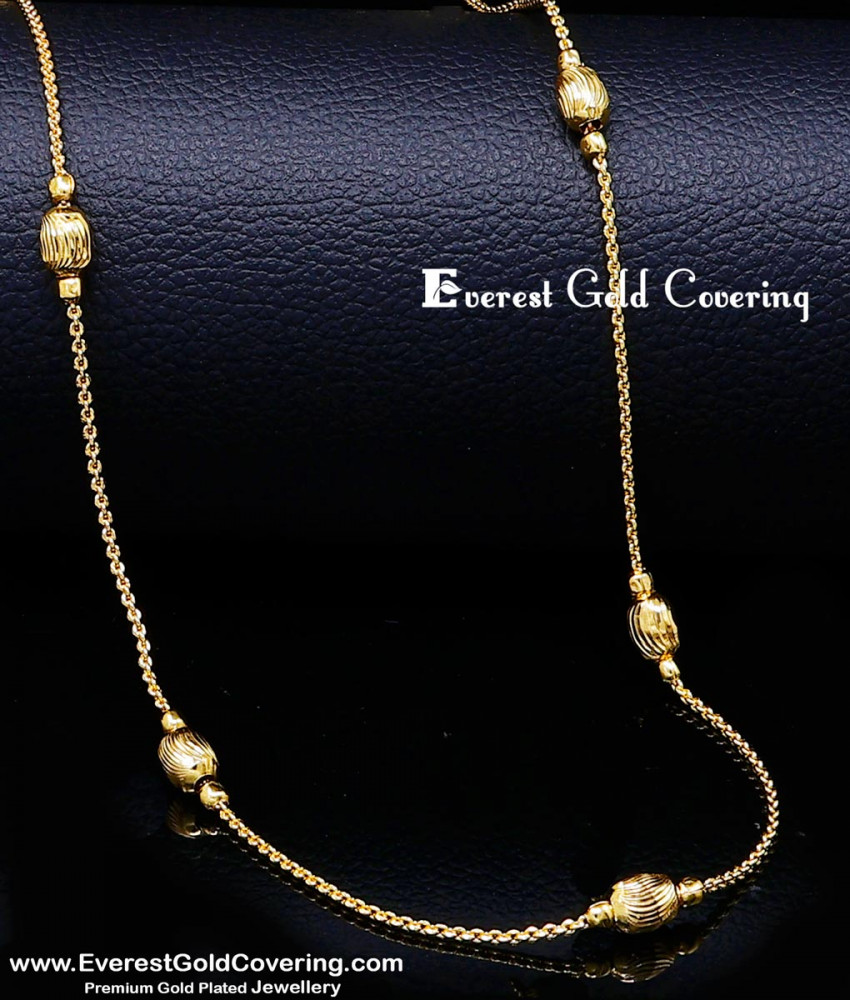 CHN426 - Unique Daily Use Simple Gold Ball Chain Design for Ladies