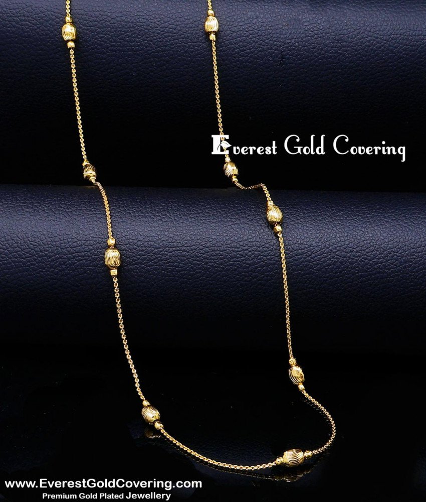 CHN426 - Unique Daily Use Simple Gold Ball Chain Design for Ladies