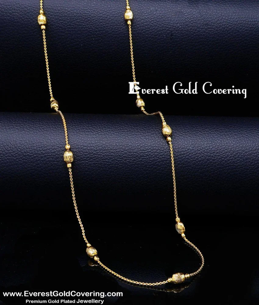 Buy Unique Daily Use Simple Gold Ball Chain Design for Ladies