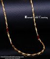 CHN428 - Gold Plated Red Crystal Beads South Indian Chain Design