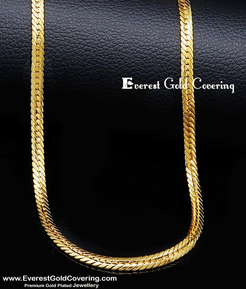Gold Plated Chain with Guarantee Flat Chain Gold for Men Gold plated chain for men
