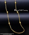 Gold Plated Square Chain with Ball Design for Daily Wear Lightweight Gold-Plated Square Chain with Ball Design for Women