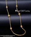 Gold Plated Square Chain with Stone Ball Design for Women Long gold-plated chain with ball design