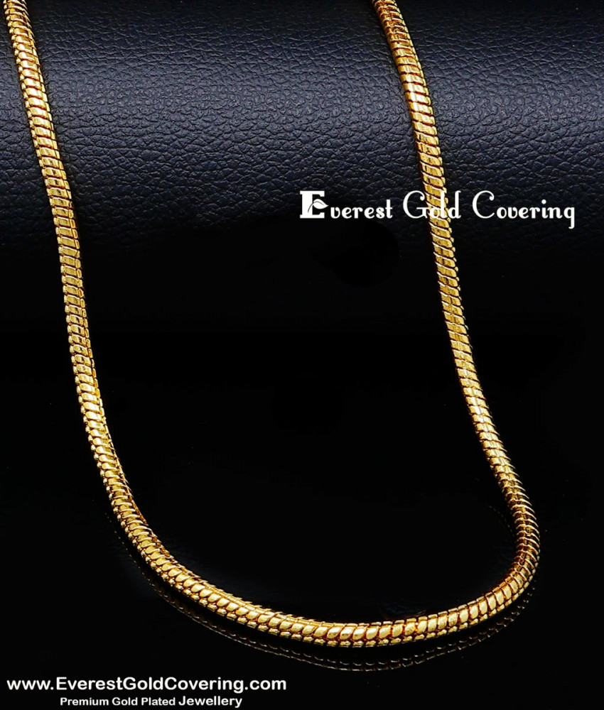 Gold-plated shiny snake chain for women