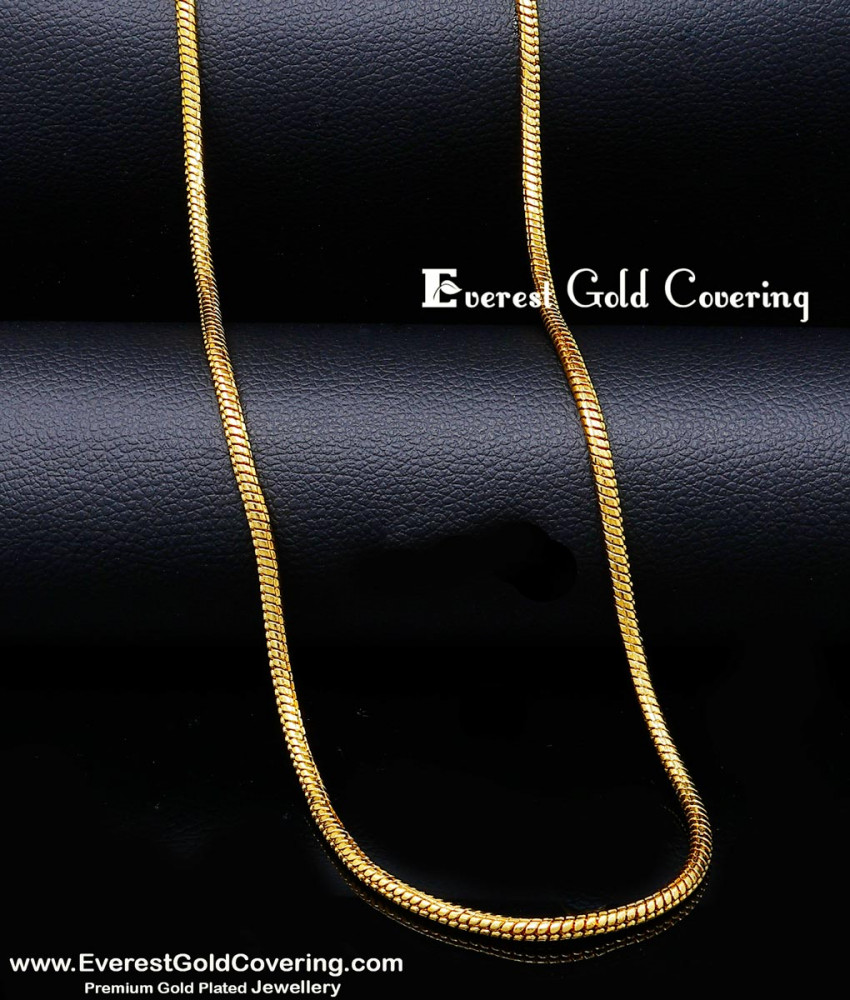Gold-plated shiny snake chain for women