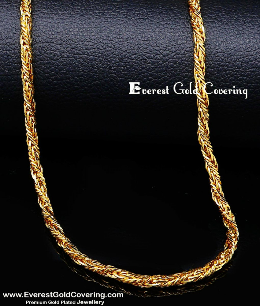 Latest Gold Plated Jadai Pinnal Design Thick Long Chain Latest Traditional Gold Plated Thick Long chain