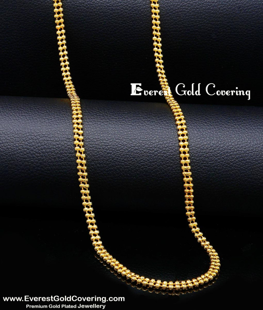 Latest Double Line Gold Ball Gold Plated Chain for Daily Wear Latest Traditional Gold Plated Thick Long chain