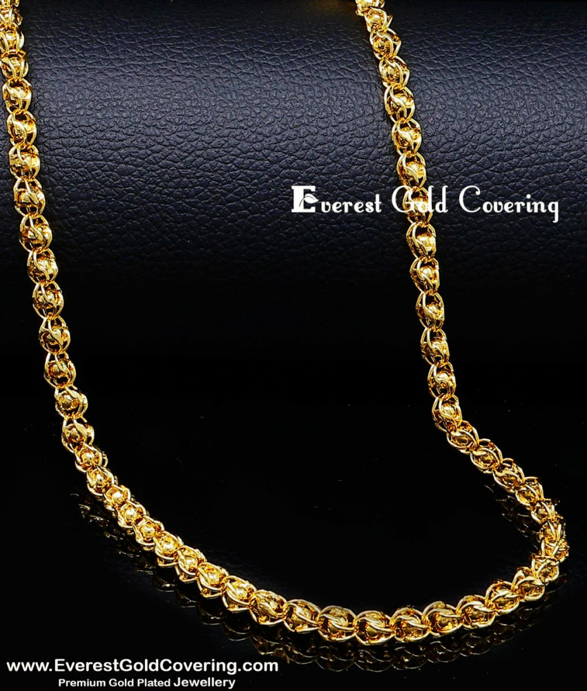 First Quality Gold Plated Thick Kerala Chain Design for Men 1 gram gold chain
