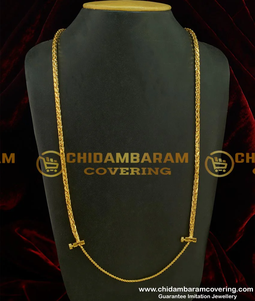 Buy 30 Inches Long Daily Wear Gold Design Thali Chain Design With Screw ...