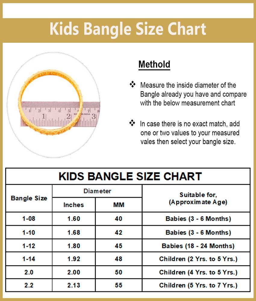 KBL020 - 1.14 Size Shining Cut Flat Bangles Gold Plated Kids Bangle Collections Online