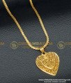 DCHN136 - Real Gold Design Heart Shape Medium Size Designer Pendant with Chain for Female covering dollar chain, covering dollar,