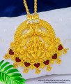 DCHN175 - Kerala Palakka Pendant Hand Work Peacock and Lakshmi Palakka Dollar with Long Chain Online palakka dollar. dollar chain, kerala palaka locket chain, red palaka chain,